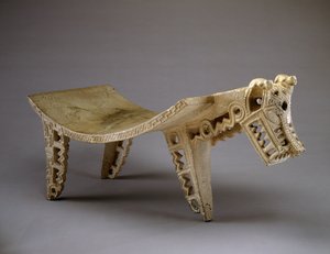 Ceremoniel slibesten med Jaguar-hoved, det nordvestlige Costa Rica, sen periode IV - tidlig periode V, 300-700 (vulkansten)