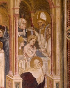 St. Augustins dåb, ved Guariento, fresco