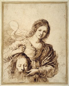 Judith med hovedet af Holofernes (pen & brunt blæk på cremepapir)