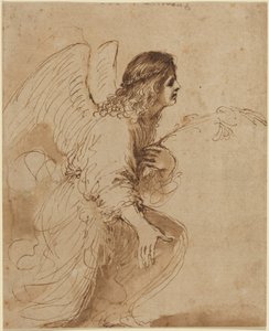 The Angel of the Annunciation, ca. 1638-1639 (tegning med pen og blæk)