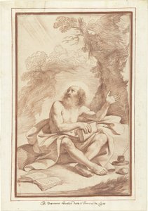 Sankt Hieronymus i ørkenen af Guercino (attributed to)