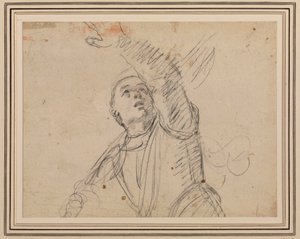 Guercino - En soldat, efter soldaten i An. Carraccis Opstandelse, Maisons-Lafitte, RCIN 902599 af Guercino