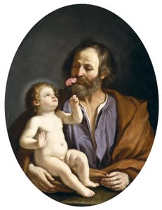 Guercino - Sankt Josef med Jesusbarnet, ca. 1637 af Guercino