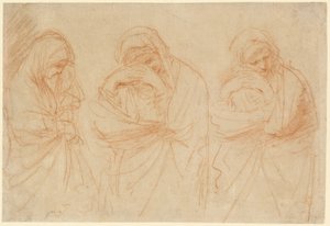 Madonna Mourning: Studier til Kristi gravlæggelse af Guercino