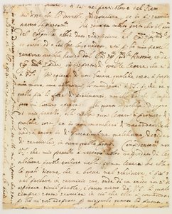 Manuskriptbrev af Guercino