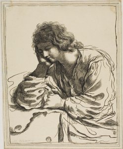 Sankt Johannes evangelisten i meditation af Guercino
