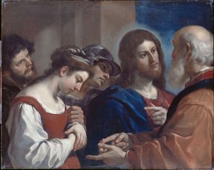 Kvinden taget i ægteskabsbrud af Guercino