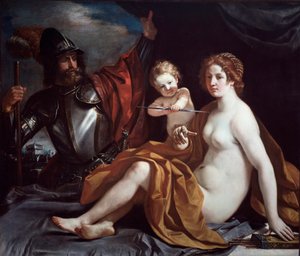 Venus, Mars and Lovedani af Guercino