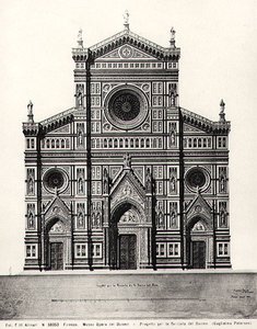 Design til facaden af Santa Maria del Fiore eller Duomo i Firenze af Guglielmo Petersen