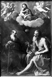 Eremitterne Paulus og Antonius i ørkenen af Guido Reni