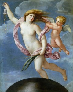 Fortuna med en pung, 1637. af Guido Reni