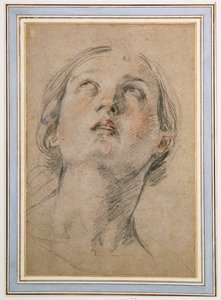 Leder af en kvinde, der kigger op af Guido Reni