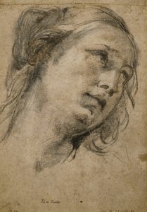 Hovedet af en kvinde, der ser op til højre, af Guido Reni