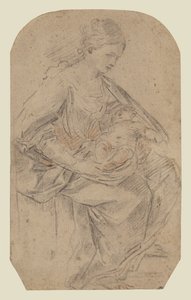 Fødselskirken (recto); kvinde med turban (verso) af Guido Reni