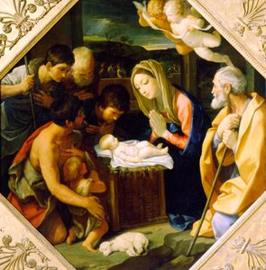 Tilbedelsen af Kristusbarnet, c1640 af Guido Reni