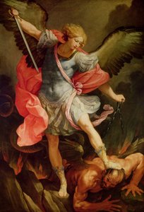 Ærkeenglen Michael besejrer Satan (olie på lærred)