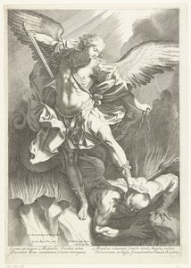 Ærkeenglen St. Michael besejrer Djævelen, indgraveret af Pieter de Bailliu, 1623-60