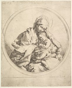 Madonnaen og barnet i runden. af Guido Reni