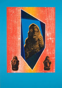 Invisible Room Nº9, Blue, 2019 (træsnit og silketryk)