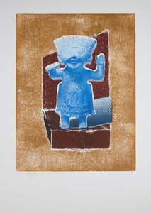 Invisible Room nr. 4, 2019 (træsnit og silketryk) af Guilherme Pontes
