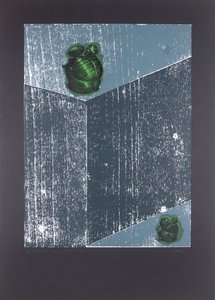Näkymätön huone nro 8, The Dream Of My Soul, 2019 (puupiirros ja silkkipaino) af Guilherme Pontes