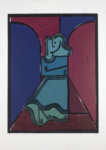 Woman Under Arches, 2019 (linosnit)