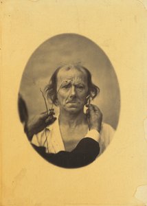 Utilfredshed, dystre tanker (venstre); Refleksion (højre),1854-1856, trykt 1862 (foto)