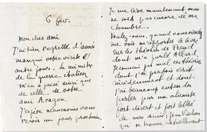 Brev til Andre Breton, 1918 af Guillaume Apollinaire