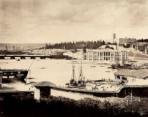 Havneområdet i Konstantinopel med skibsværftet, i Tyrkiet