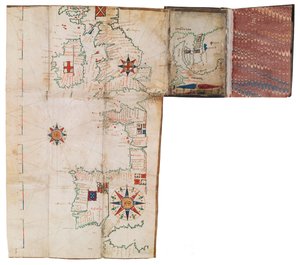Lommeatlas og nautisk almanak, ca. 1546 (pergament) af Guillaume Brouscon