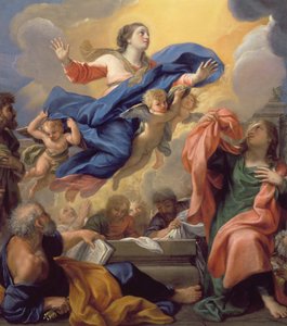 The Assumption of the Virgin olie på lærred af Guillaime Courtois