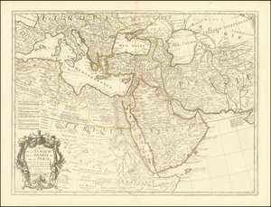 1701 kort - Kort over Tyrkiet, Arabien og Persien af Guillaume Delisle