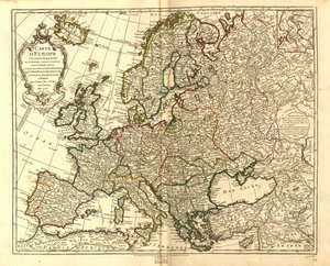 Kort over Europa. LOC 97683588 af Guillaume Delisle