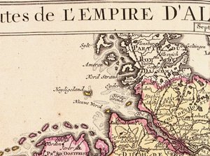 Detalje af Helgoland fra et kort over det tyske imperium, 1730 af Guillaume Delisle