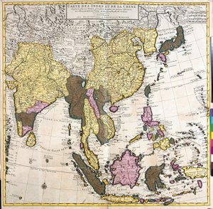 Kort over Asien (radering af Guillaume Delisle