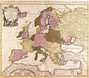 Kort over Europa (radering af Guillaume Delisle