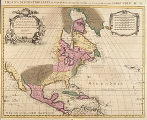 Kort over Nordamerika (Grønland, Canada, USA, Mexico og de caribiske øer: Cuba, Haiti, Jamaica, Vestindien) (radering