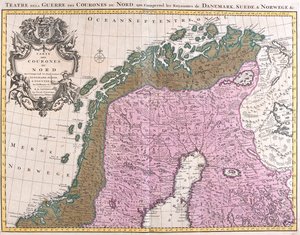 Nordnorge, Sverige, Finland af Guillaume Delisle
