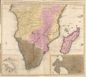 Syd-Gabon, store dele af Republikken Congo (undtagen nord), store dele af Den Demokratiske Republik Congo (undtagen nord), store dele af Uganda (undtagen nord), store dele af Kenya (undtagen nord), syd-Somalia, Rwanda, Burundi, Tanzania, Angol af Guillaume Delisle
