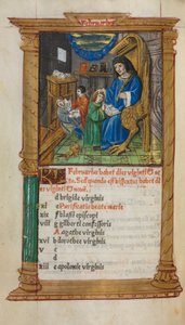 Trykt timebog (brug af Rom): fol. 3v, illustration af februarkalender