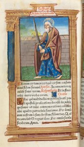 Trykt tidebog (brug af Rom): fol. 99v, St. Paul af Guillaume Le Rouge