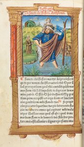 Trykt Timebog Brug af Rom: fol. 101v, St. Christopher, 1510. af Guillaume Le Rouge