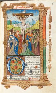 Trykt Timebog Brug af Rom: fol. 55r, Korsfæstelsen, 1510. af Guillaume Le Rouge