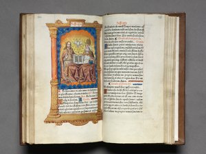 Trykt Timebog Brug af Rom: fol. 95r, Treenigheden, 1510. af Guillaume Le Rouge