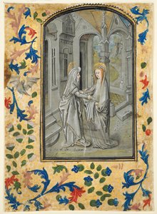 Blad fra en timebog: Bebudelse til hyrderne, ca. 1470-1480. af Guillaume Vrelant
