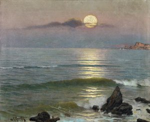 Moonlight - Gómez Gil, Guillermo (1862-1942) - ca. 1910 - Olie på lærred - 43x53 - Carmen Thyssen Museum, Malaga af Guillermo Gomez y Gil