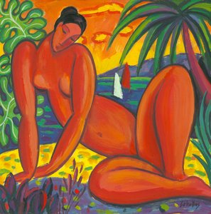 Taitian nøgen, 2013 (gouache på papir)