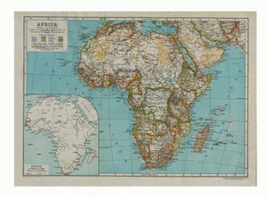 Kort over Afrika, c1910
