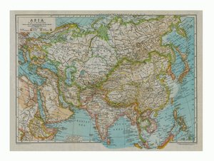 Kort over Asien, c1910