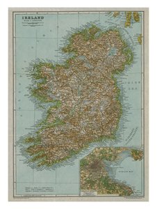 Kort over Irland, c1910